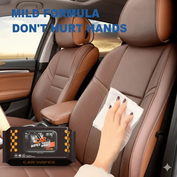 Car interior cleaning and polishing wipes (PACK OF 80)